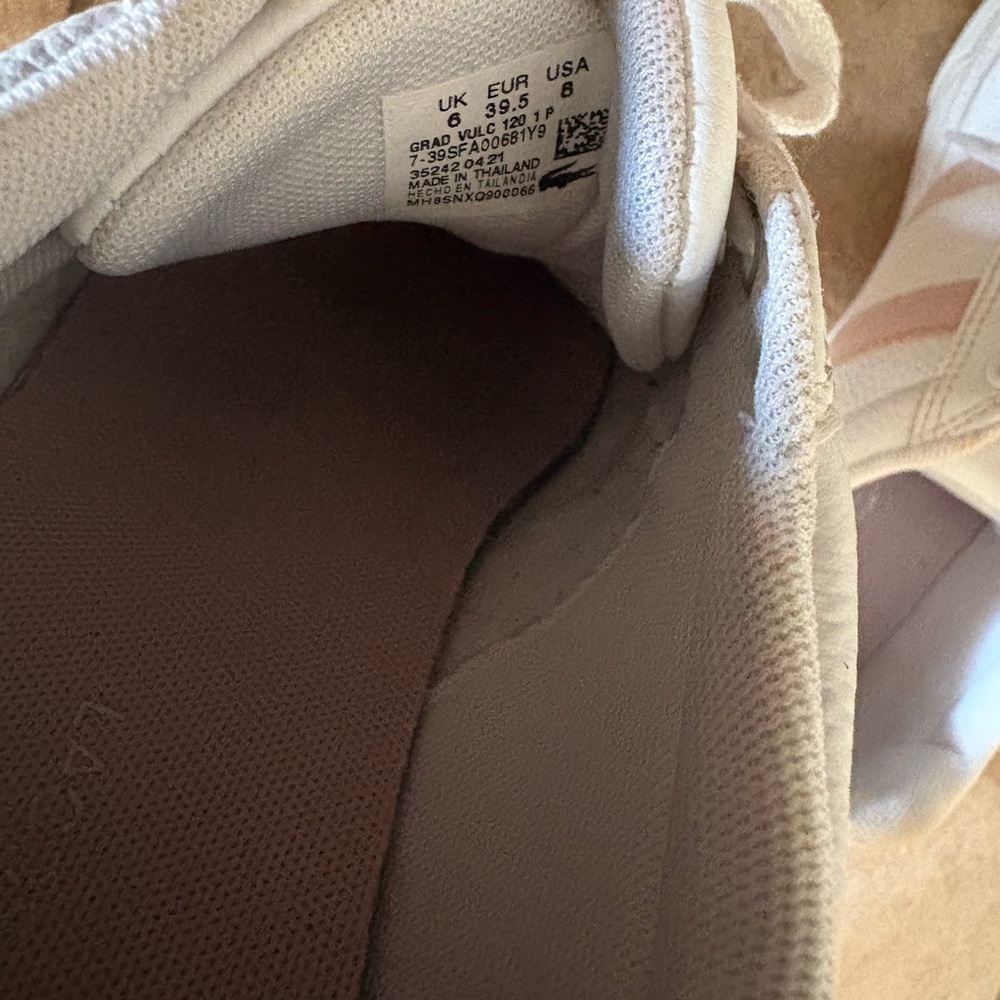 Lacoste White Sneakers with Light Pink Accents - Picture 5 of 7